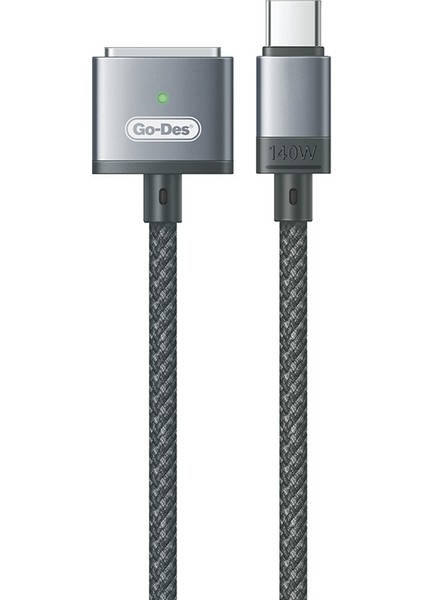 Macbook Type-C Magsafe 3 Şarj Kablosu GD-UC807 140W 2 Metre Gri