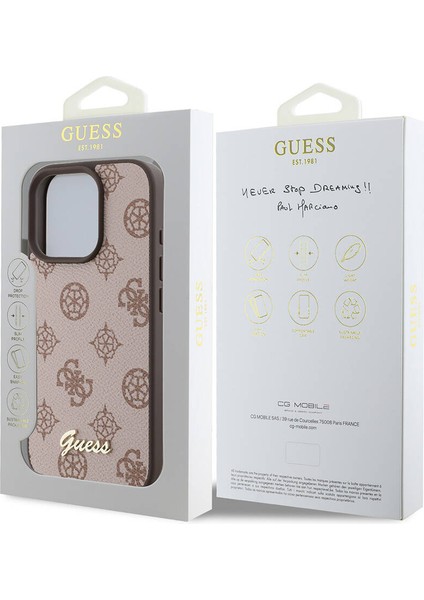 Apple iPhone 16 Pro Max Kılıf Guess Orjinal Lisanslı Magsafe Şarj Özellikli Yazı Logolu Peony Kahverengi indirimleri