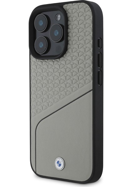 Apple iPhone 16 Pro Kılıf Bmw Orjinal Lisanslı Magsafe Özellikli Metal Logolu Dokulu ve Çizgili Deri Gri fiyatları