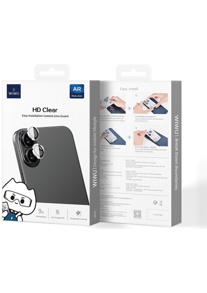 iPhone 16 LG-007 Lens Guard Oleofobik Anti Reflective Kamera Lens Koruyucu Uygulama Aparatlı fırsatları