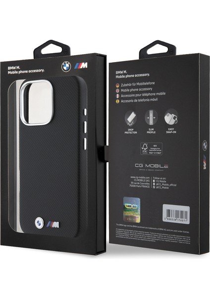 Apple iPhone 16 Pro Kılıf Bmw Orjinal Lisanslı Tam Sarılmış Kevlar Tasarımlı Metal Logo Suni Deri Siyah indirimleri