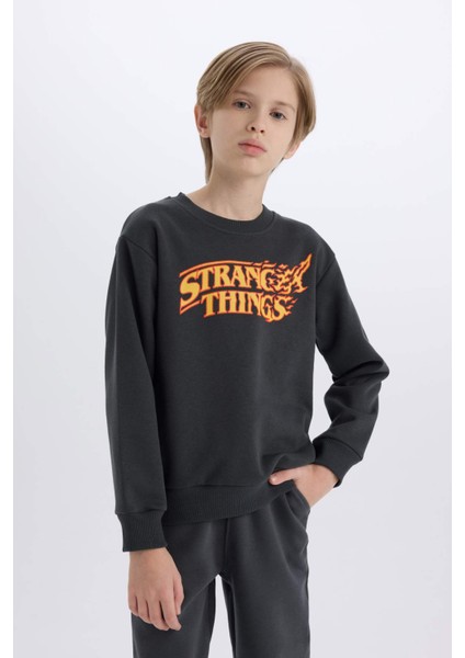Erkek Çocuk Stranger Things Bisiklet Yaka Sweatshirt D4791A824WN modelleri