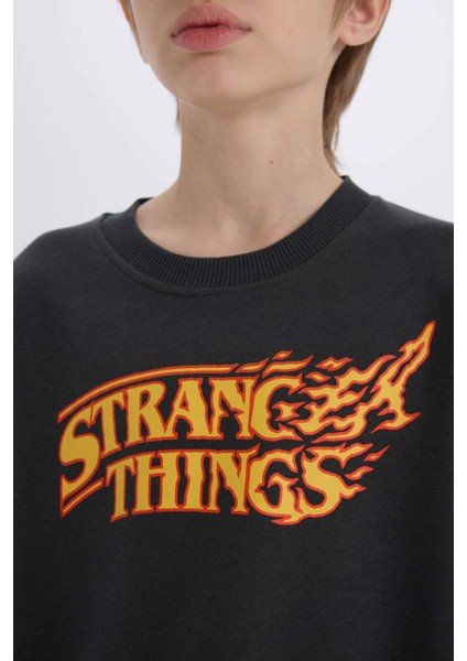 Erkek Çocuk Stranger Things Bisiklet Yaka Sweatshirt D4791A824WN indirimleri