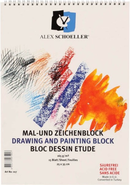 Alex Schoeller 25x35 cm 165g Spiralli Resim Defteri No:017