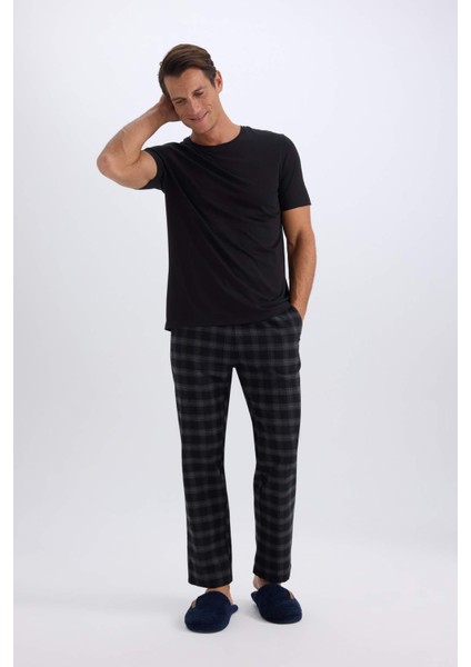 Regular Fit Kareli Cepli Uzun Boy Pijama Altı C6119AX24WN fiyatları