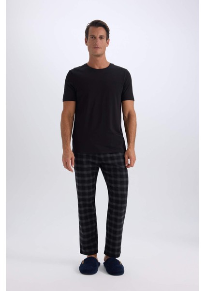 Regular Fit Kareli Cepli Uzun Boy Pijama Altı C6119AX24WN modelleri