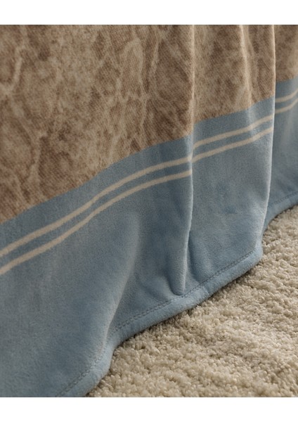 Serpent Çift Kişilik Welsoft Polar Baskılı Battaniye - Bej/mavi modelleri