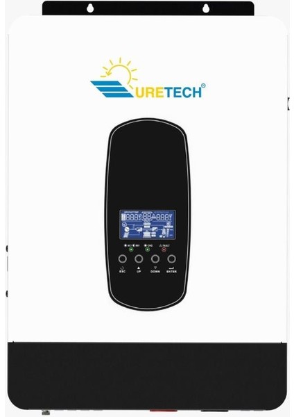 Uretech 3kva 3kw 3000 W Watt Tam Sin.  Akıllı  Mppt  80A H.v. (55-450V) Inverter 24VDC-220VAC Invertör