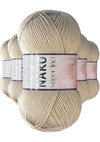 5 Adet Süper İnci El Örgü İpi 100 gr Kese Kağıdı 1199