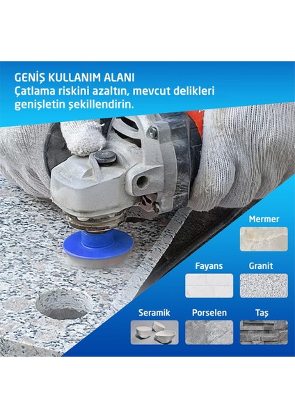 6261 Granit Seramik Fayans Için M14 Elmas Konik Taşlama 0-70 mm