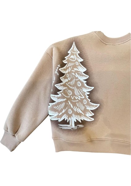 Kız Çocuk Taş ve Inci Detaylı Şardonlu Yılbaşı Sweatshirt modelleri