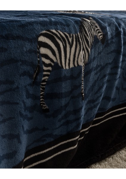 Zerbesse Çift Kişilik Welsoft Polar Baskılı Battaniye - Lacivert modelleri