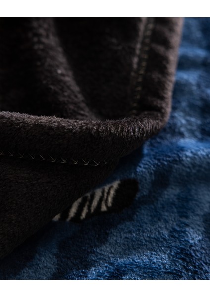 Zerbesse Çift Kişilik Welsoft Polar Baskılı Battaniye - Lacivert indirimleri