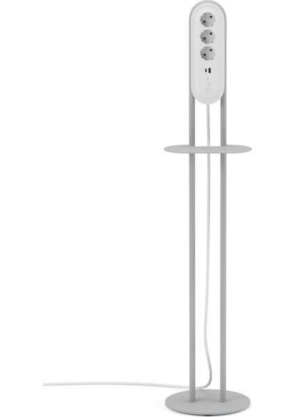 Blue Standlı Priz 3 Metre Gri