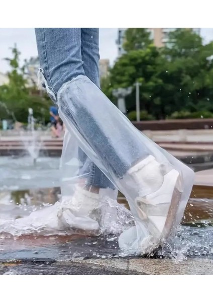 Önce Davran Unisex Yüksek Bilekli Yağmur Ayakkabı Kılıfları