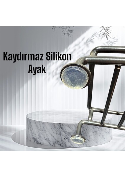 2'li Metal Standlı Cam Sabunluk