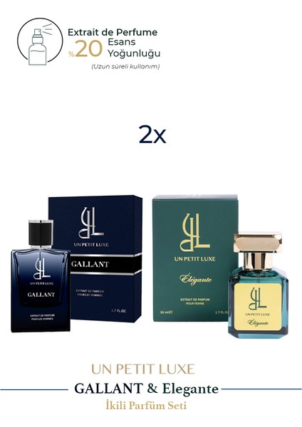 Gallant & Elegante Extrait De Parfum Kadın 50 ml ve Erkek Exclusive 50 ml 2'li
