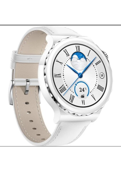 Gt3 Elite Elegance Unisex Akıllı Saat Deri Seramik Kordon Hdiyeli( Nfc Özellikli )