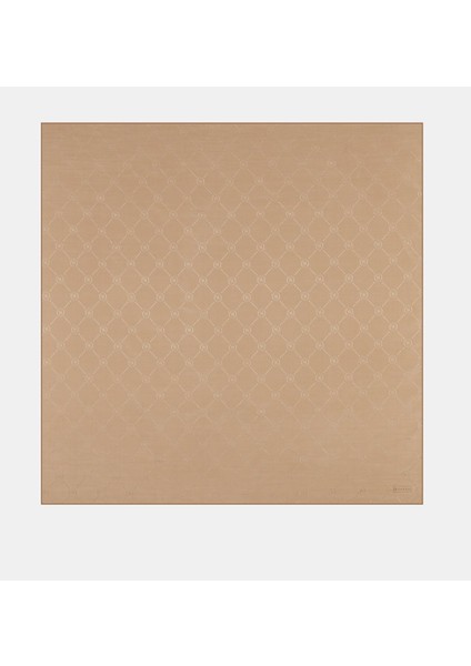 Monogram Pamuk Ipek Eşarp 40829-TURKUAZ