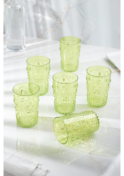 Akrilik Yeşil Tekli Kısa Bardak & Su Meşrubat Kahve Yanı Bardağı 400 ml ( Cam Değildir )