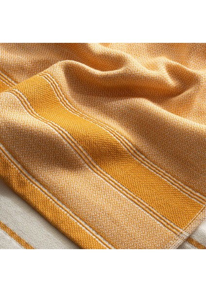 Elis 4'lü Kurulama Havlusu Organik Pamuklu Iplik Boyalı Özel Dokuma Sarı-Krem 40X60 cm (Fitil Bordür - Çizgili Saten Bordür) fiyatları