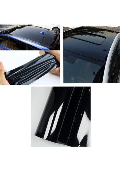 Piano Black Siyah Hava Kanallı Parlak Koruma Jelatinli Folyo 50CM x 3 Metre