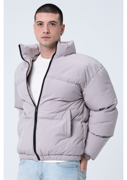 Yağmur Rüzgar Geçirmez Bomber Oversize Mont Ceket Kaban Waterproof Taş