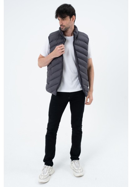 Erkek Antrasit Şişme Yelek Su Geçirmez Waterproof Çapraz Kesim Mevsimlik fiyatları
