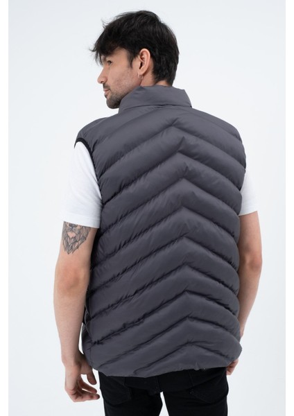 Erkek Antrasit Şişme Yelek Su Geçirmez Waterproof Çapraz Kesim Mevsimlik modelleri