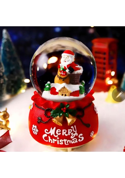 Noel Baba Temalı Sesli ve Işıklı Kar Küresi - Yılbaşı Dekoru