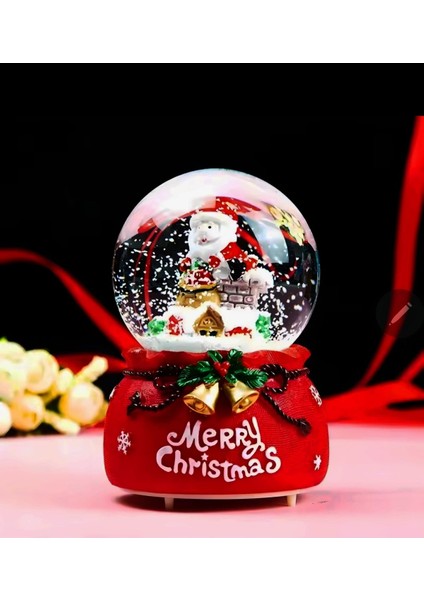 Noel Baba Temalı Sesli ve Işıklı Kar Küresi - Yılbaşı Dekoru fiyatları