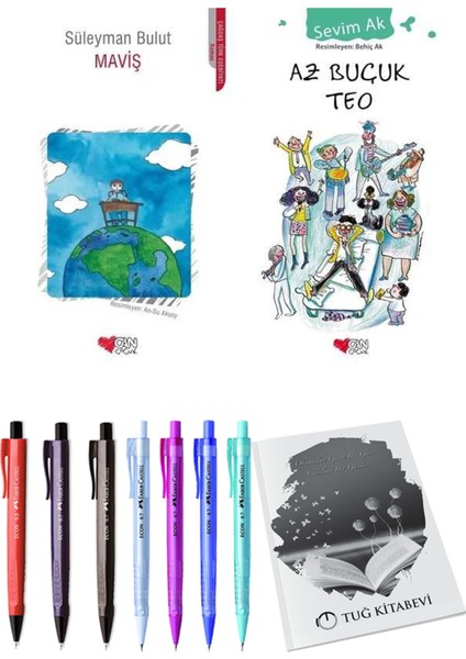 Az Buçuk Teo ve Maviş 2'li Set + Hediyeli
