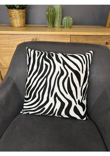 Zebra Desenli Kırlent Kılıfı 4 Tane modelleri