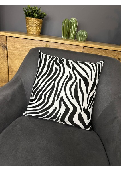 Zebra Desenli Kırlent Kılıfı 4 Tane fırsatları