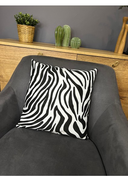 Zebra Desenli Kırlent Kılıfı 4 Tane indirimleri
