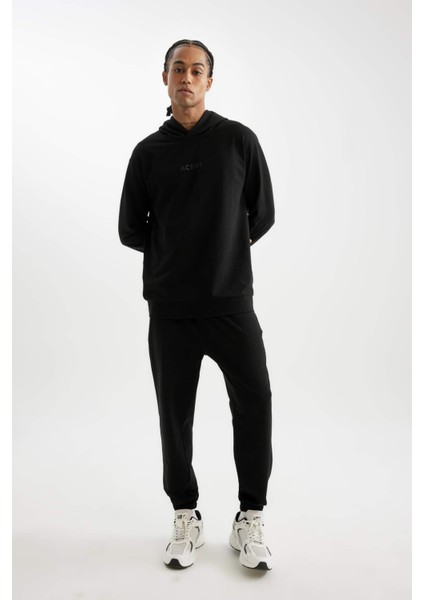Fit Sporcu Jogger Eşofman Altı Standart Fit Beli Paçası Lastikli Cepli D6830AX24AU