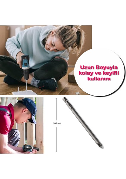 100MM Mıknatıslı Yıldız Ph2 Sıkma Ucu (100MM Yıldız Yüksek Kalite Metal)