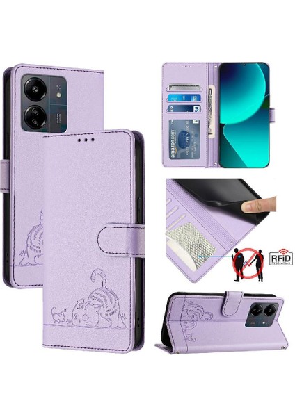 Xiaomi Redmi Için Kılıf Redmi 4g Kart Yuvası Tutucu Kickstand Kedi Rfıd Cüzdan (Yurt Dışından)