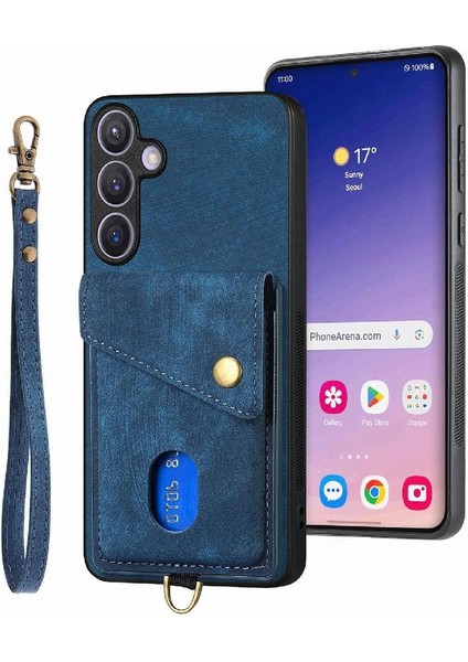 Samsung Galaxy S24 Manyetik Kapatma Kart Yuvası Ayrılabilir Kordon Için Kılıf (Yurt Dışından)