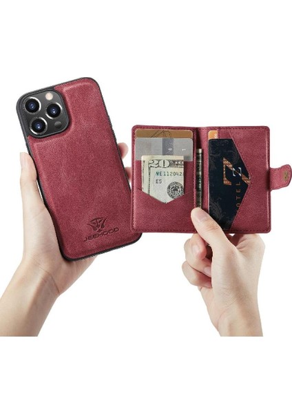 IPhone 13 Için Kılıf Pro Max Cardholder Standı Ayrılabilir Manyetik Tasarım (Yurt Dışından)