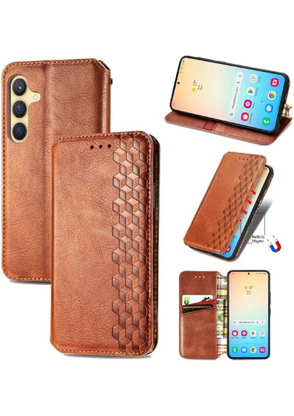 Samsung Galaxy S24 Cüzdan Fonksiyonu Için Kılıf Kapak Kapak Moda Tasarımı (Yurt Dışından)