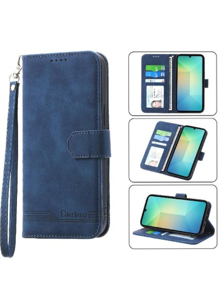 Samsung Galaxy A06 Kart Yuvaları Bileklik Manyetik Kapatma Için Flip Case (Yurt Dışından)