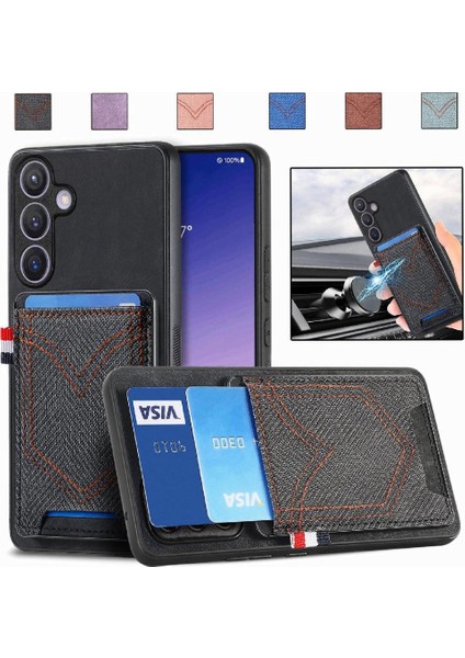 Samsung Galaxy S24 Kot Cep Tasarım Crad Yuvası Manyetik Araba (Yurt Dışından) indirimleri