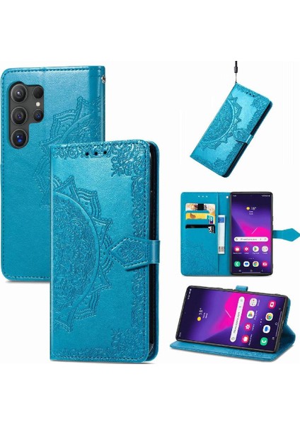 Samsung Galaxy S24 Ultra Kapak Kapak Için Kılıf Zarif Desen Deri (Yurt Dışından)