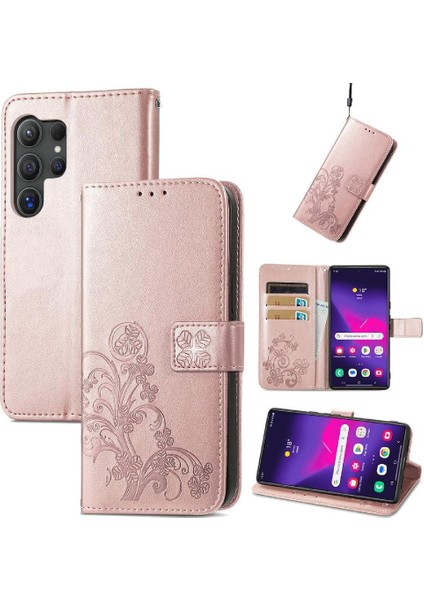 Samsung Galaxy S24 Ultra Zarif Iş Kısa Kayış Dört Yaprak (Yurt Dışından)