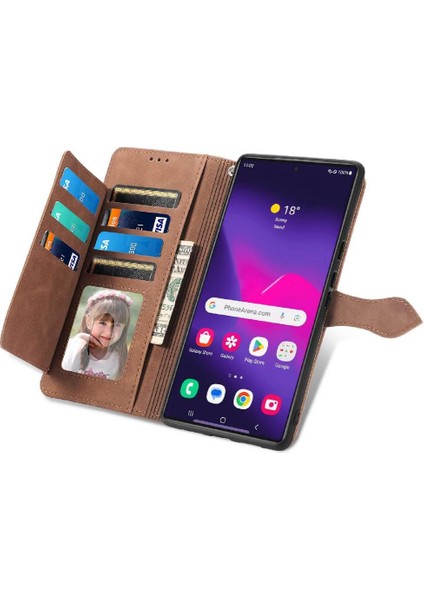 Samsung Galaxy S24 Ultra Cüzdan Çok Renkli Flip Fermuar Tarzı (Yurt Dışından)