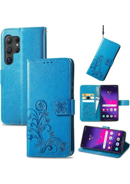 Samsung Galaxy S24 Ultra Zarif Iş Kısa Kayış Dört Yaprak (Yurt Dışından)