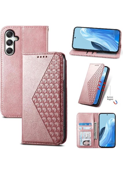Samsung Galaxy M35 Cüzdan El Kayışı Standı Için Flip Case Günlük Kullanım Eşkenar Dörtgen (Yurt Dışından)