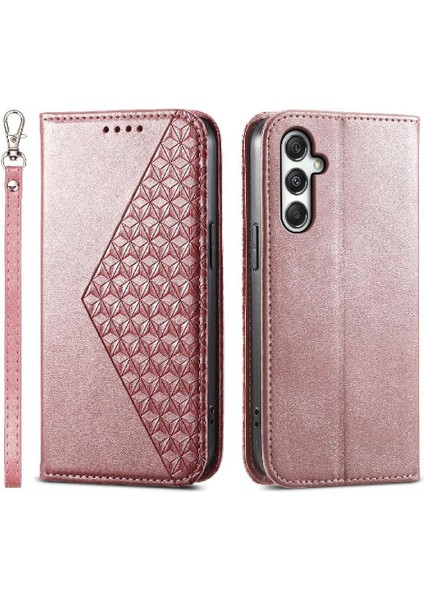 Samsung Galaxy M35 Cüzdan El Kayışı Standı Için Flip Case Günlük Kullanım Eşkenar Dörtgen (Yurt Dışından)