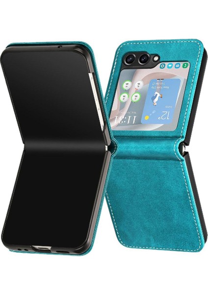 Samsung Galaxy Z Flip 5 5g Saf Renk Kickstand ile Flip Case (Yurt Dışından)
